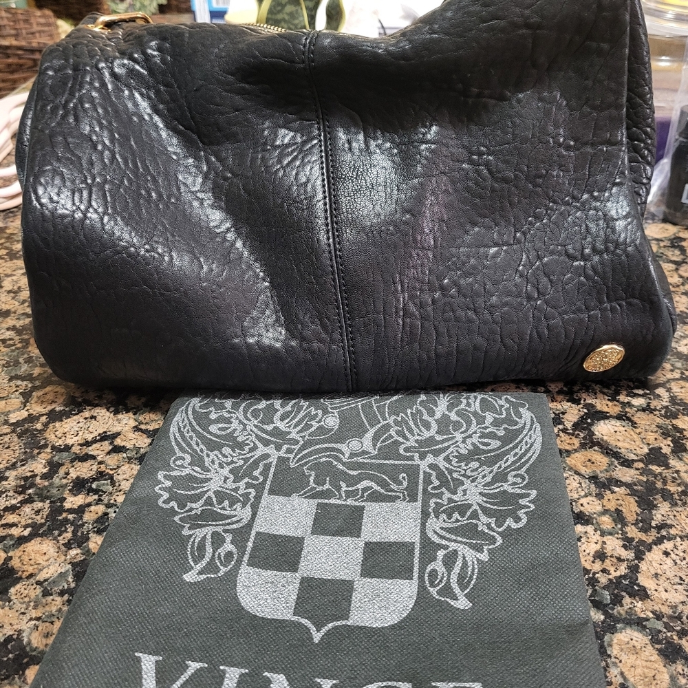 Vince Camuto Textured Black Hobo Bag In Excellent Condition, No Rips, Stains